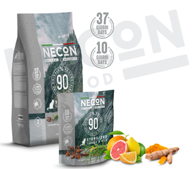 NECON корм низкозерновой для стерилизованных кошек с индейкой и рисом
